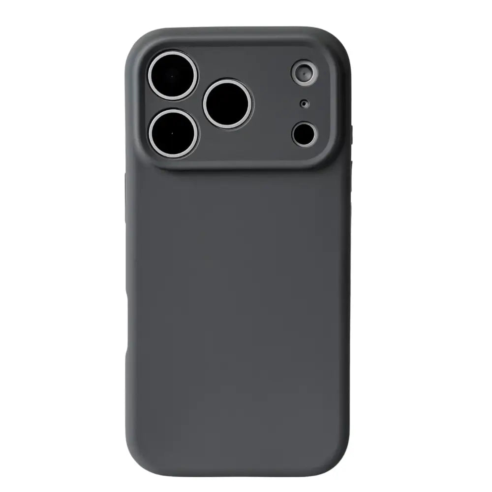 Liquid Silicone iPhone Case with camera cutouts on a white background