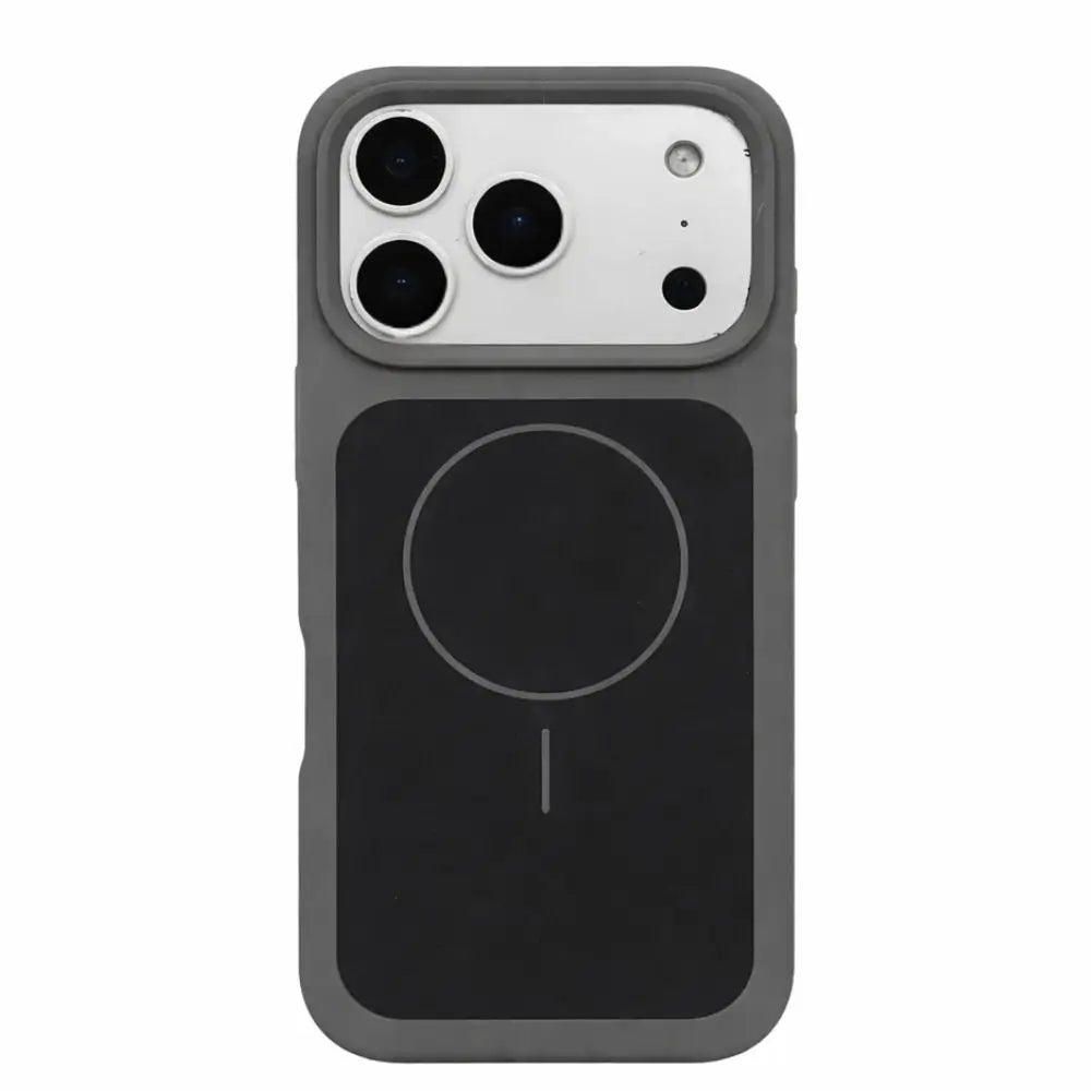 Magnetic Silicone iPhone Case with wireless charging feature on a white background