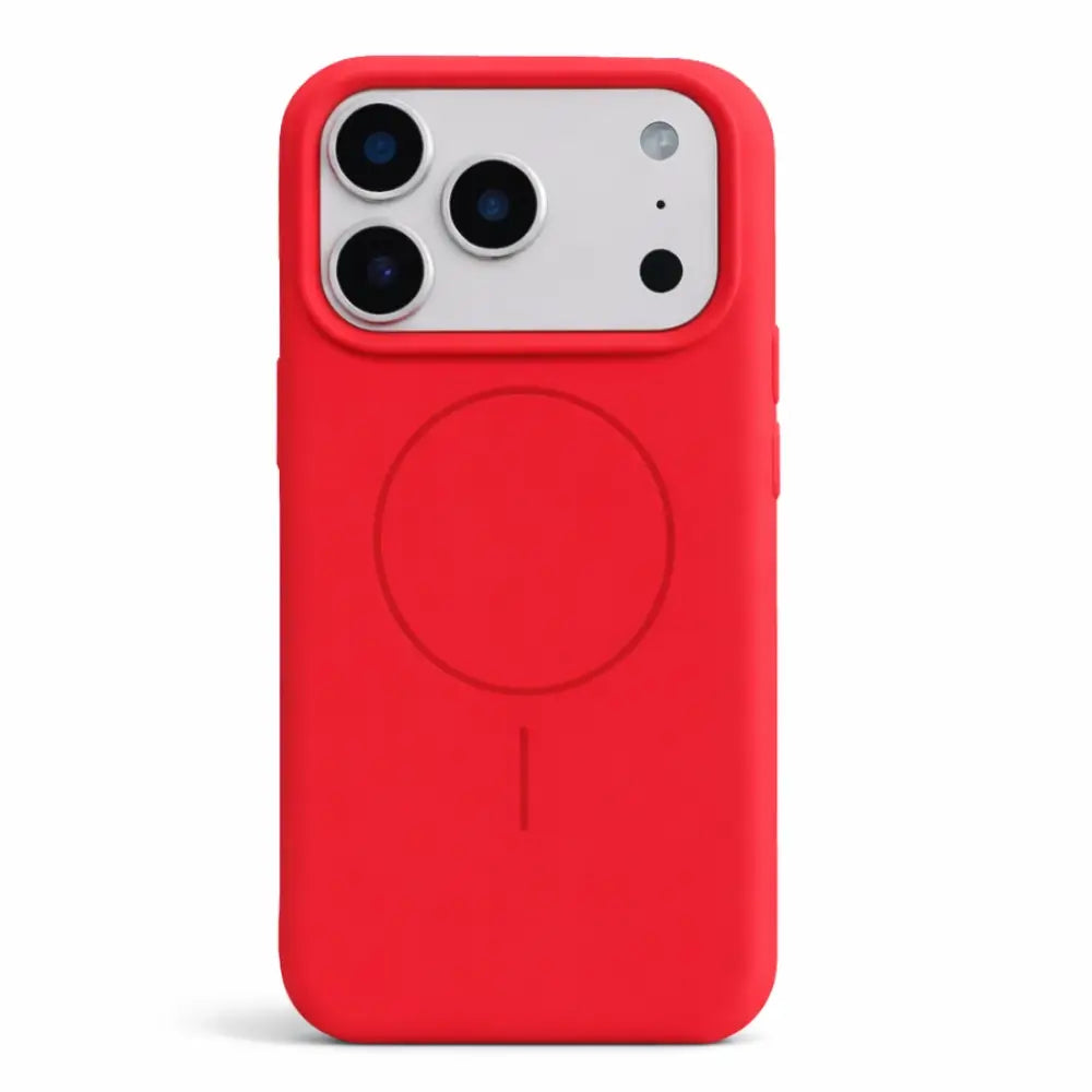 Red Matte Silicone iPhone Case on a white background