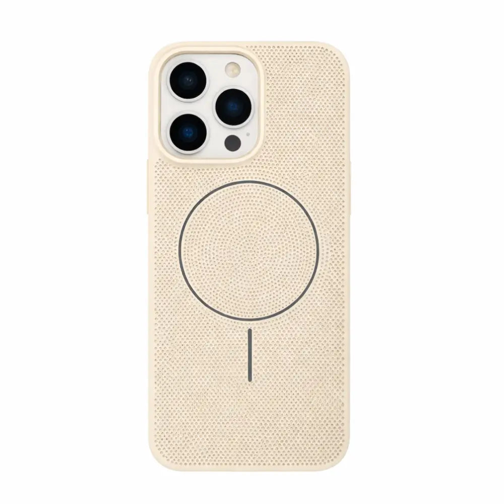 Gray color grippy iPhone case with Magnetic ring on a white background