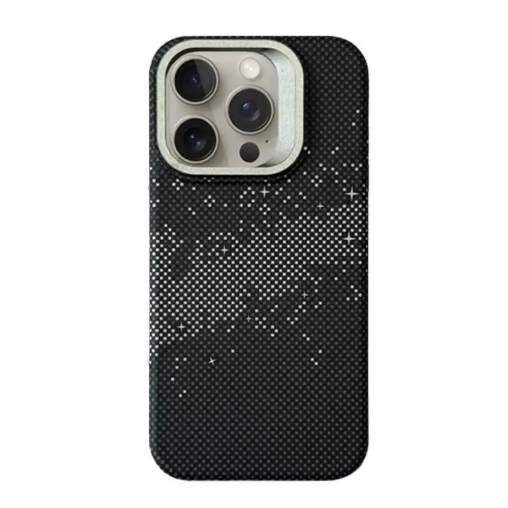 Black Textured iPhone Case with Camera Guard on a white background