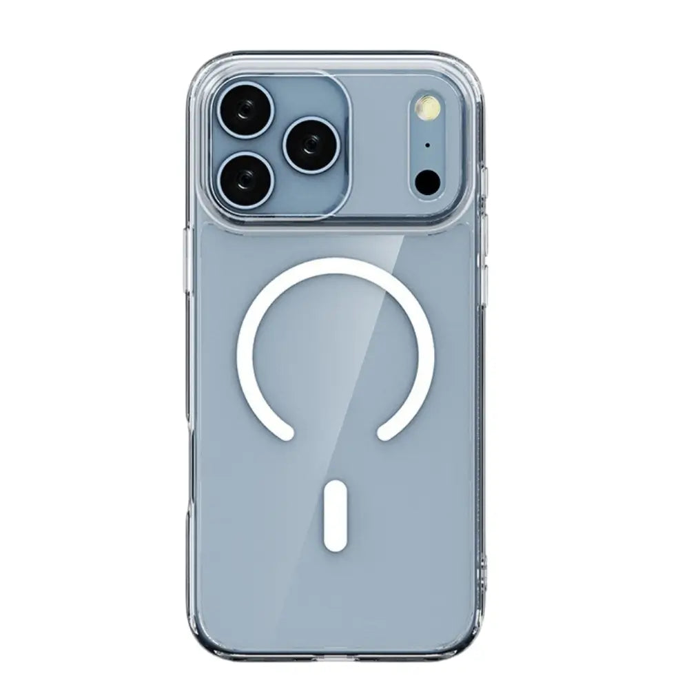 Clear iPhone case lanyard hole at base with crossbody attachment point
