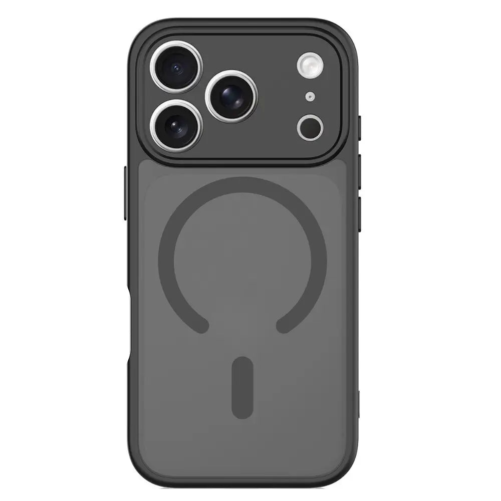 Frosted translucent iPhone case slim fit matte back panel view