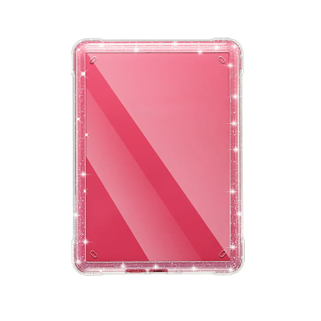 Clear Glitter hard back Kindle Paperwhite case rigid PC panel with embedded glitter and flexible TPU frame