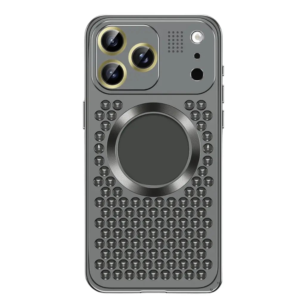 Impact-resistant aluminum iPhone case in Graphite Black with matte finish